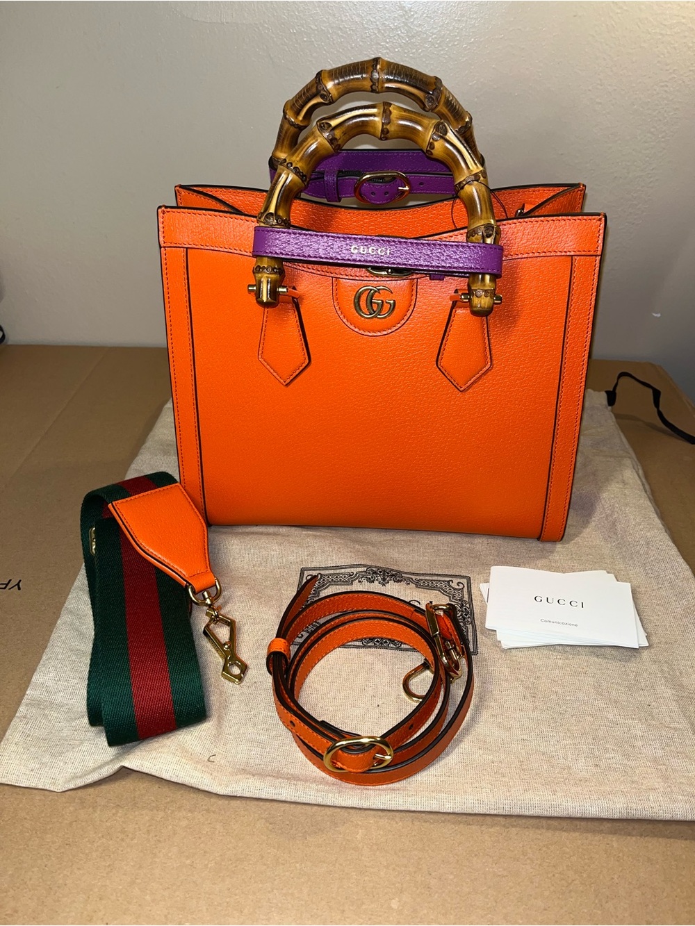 Authentic Gucci Diana Small Tote Orange Bag $4,300
